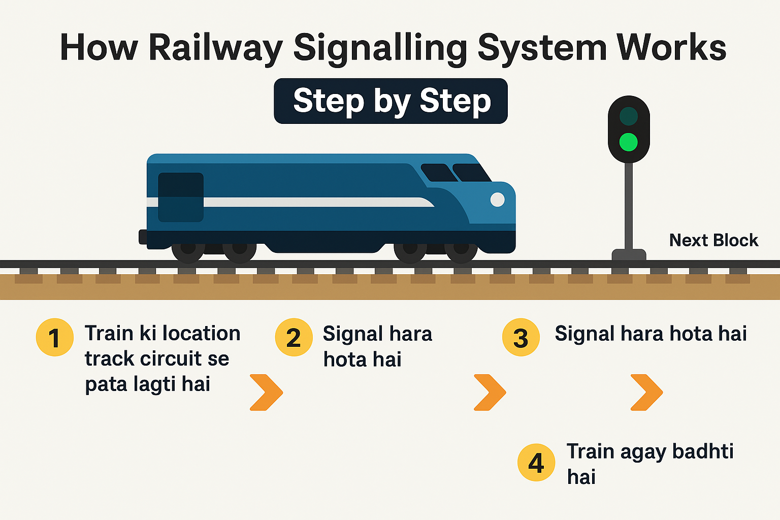 how railway signalling system works step by step diagram in hindi